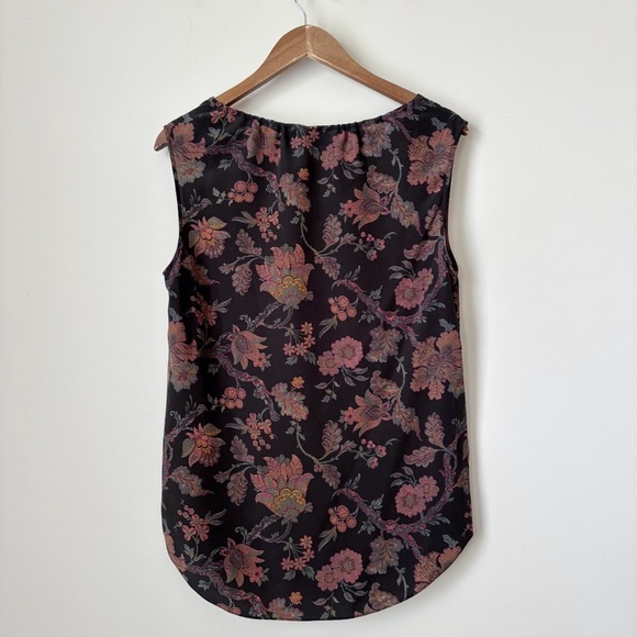 Theory Alamay Morris Blouse Small Silk Floral Sleeveless - Picture 5 of 9
